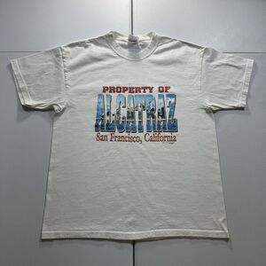Vintage Property Of Alcatraz T-Shirt Men’s Large White California Prison Tourist